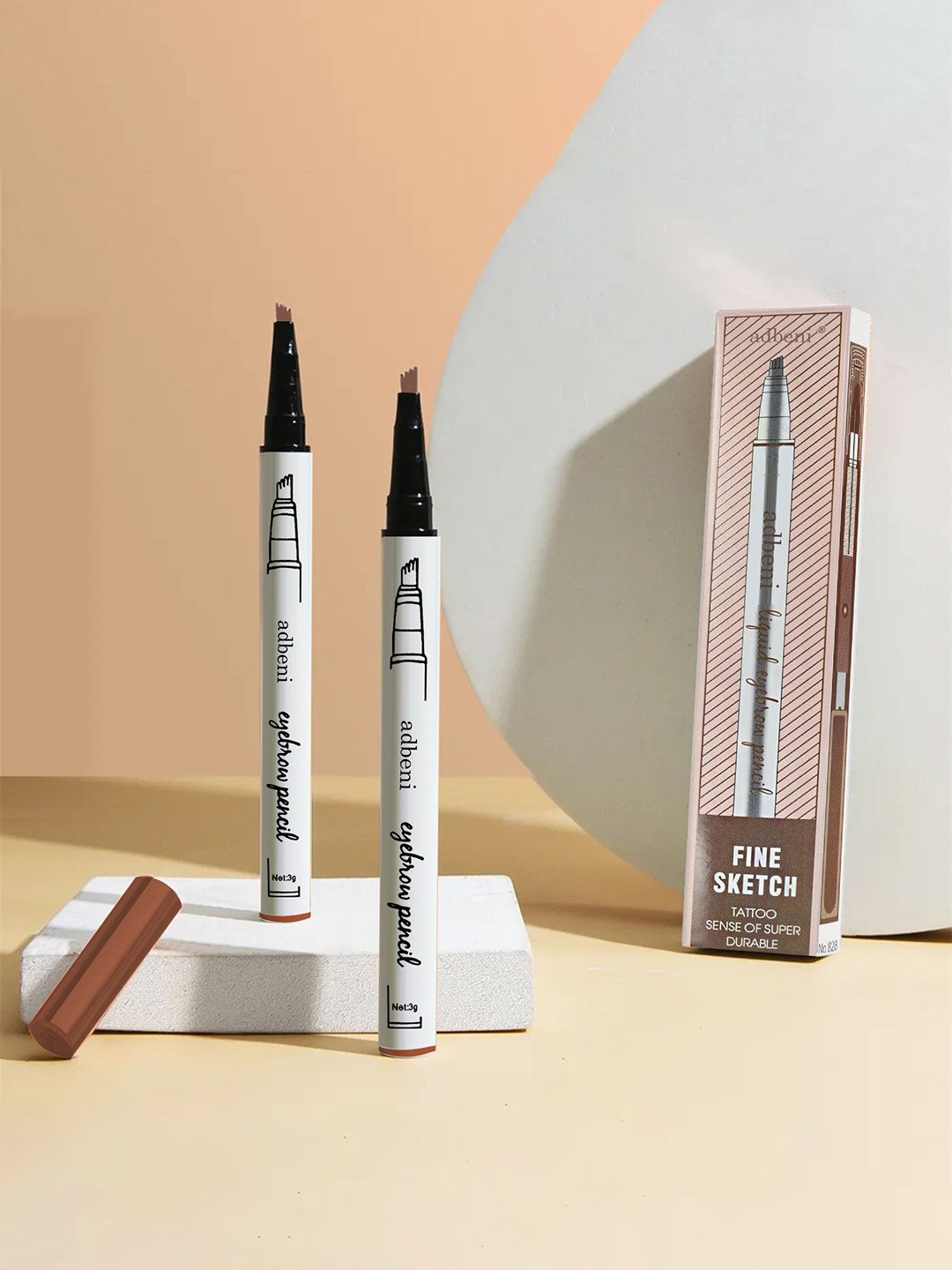 Adbeni 4 Forked Microblade Smudge-Proof Eyebrow Pencil - 3 g -  Dark Brown