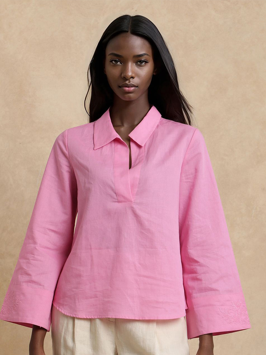 RAREISM Women Bhanis Light Pink Top