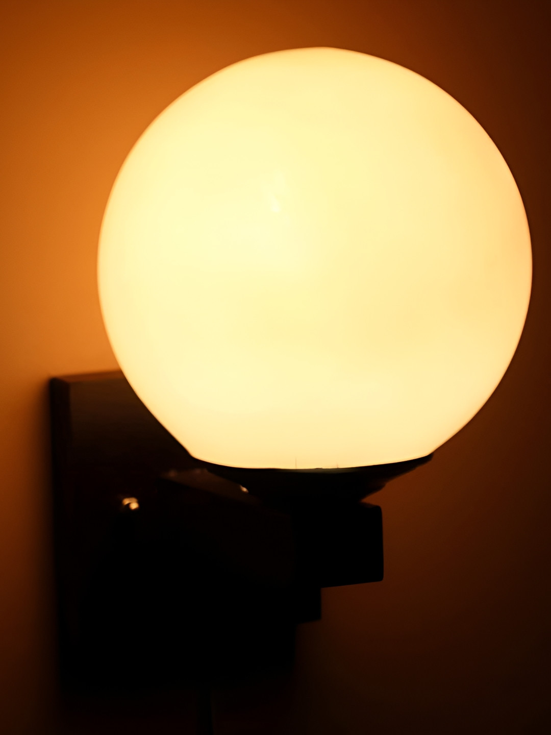 KINIS Brown & White Wood Semi-Sphere Wall Lamp