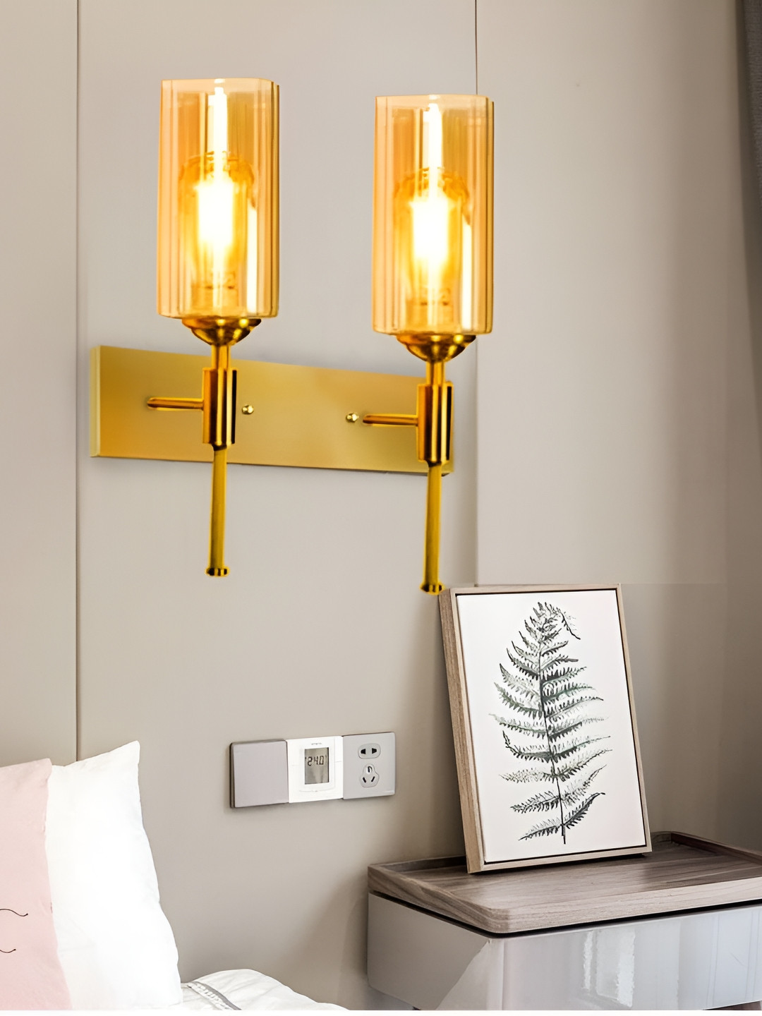 KINIS Gold-Toned Metal Modern And Unique Style Cylinder Shaped Wall Lamp