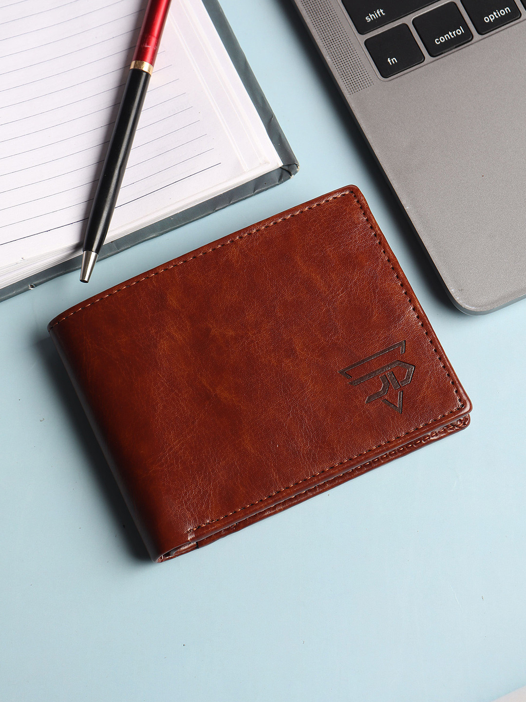 JND Men Classic Tan Brown Leather Wallet with Multiple Compartments