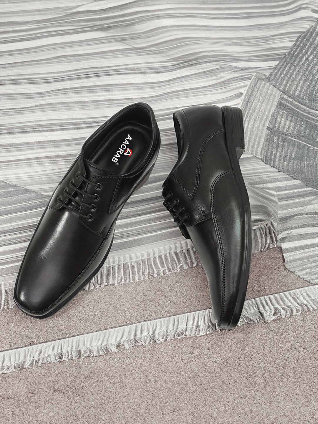 AACRAB Men Round Toe Formal Derbys