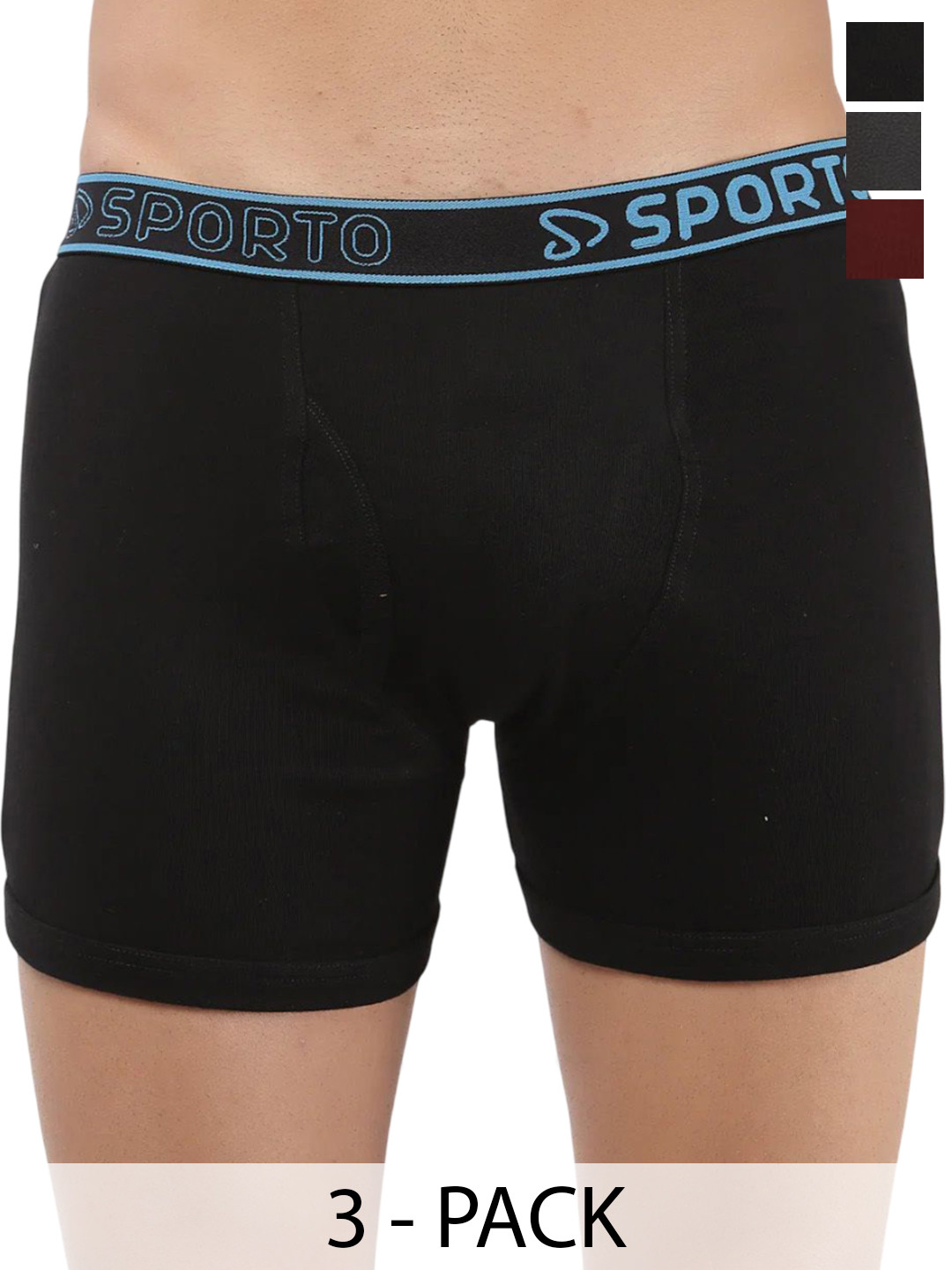 Sporto by Macho Men Pack Of 3 Short Trunk Sprto_M1030-B(1)-CH(1)-M(1)-S Trunk