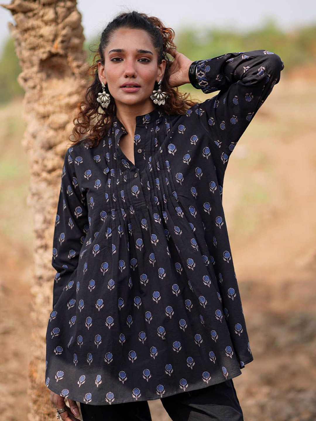 Chidiyaa WWB Women Falling Starlight Floral printed Cotton Top