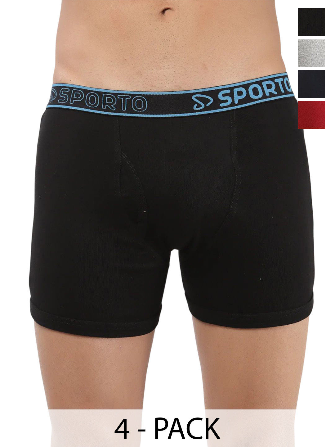 Sporto by Macho Men Pack Of 4 Short Trunk Sprto_M1030-B1-G1-N1-R1-S Trunk