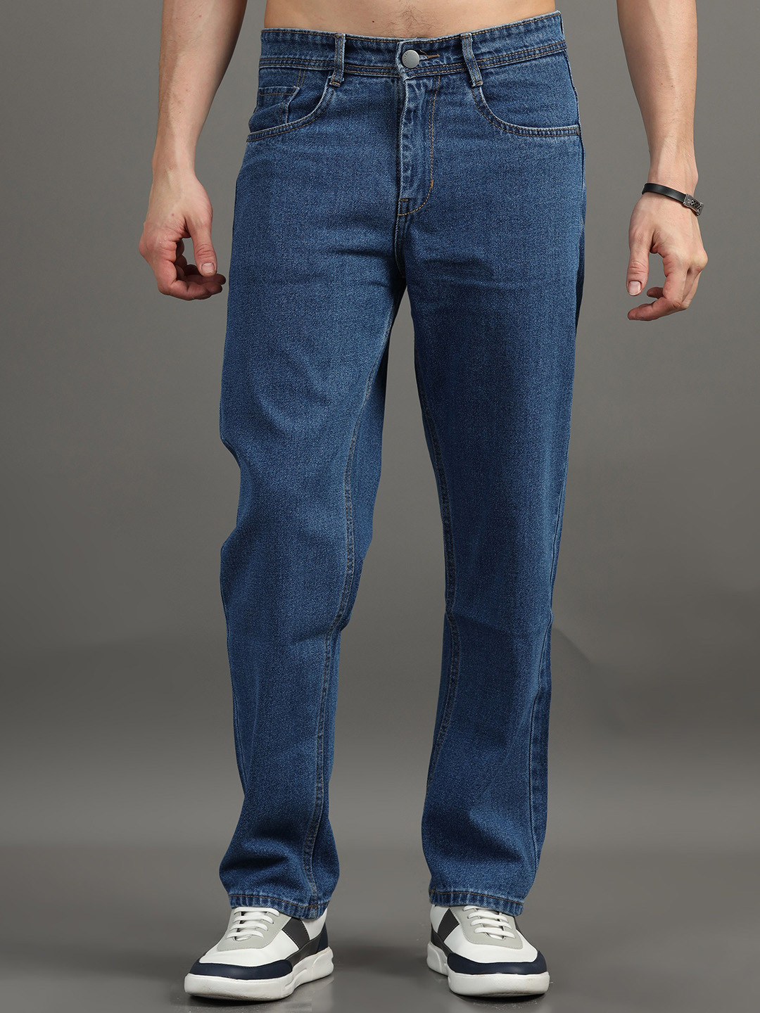 Kolor Fusion Men Mid-Rise Loose Cotton Baggy Jeans