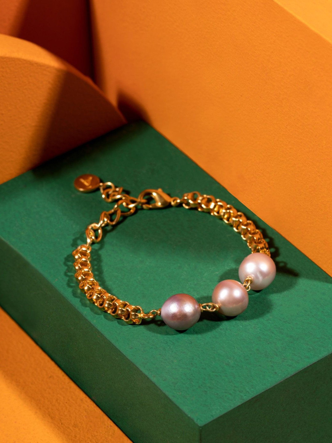 Anaash Gold-Plated Pearls Beaded Wraparound Bracelet