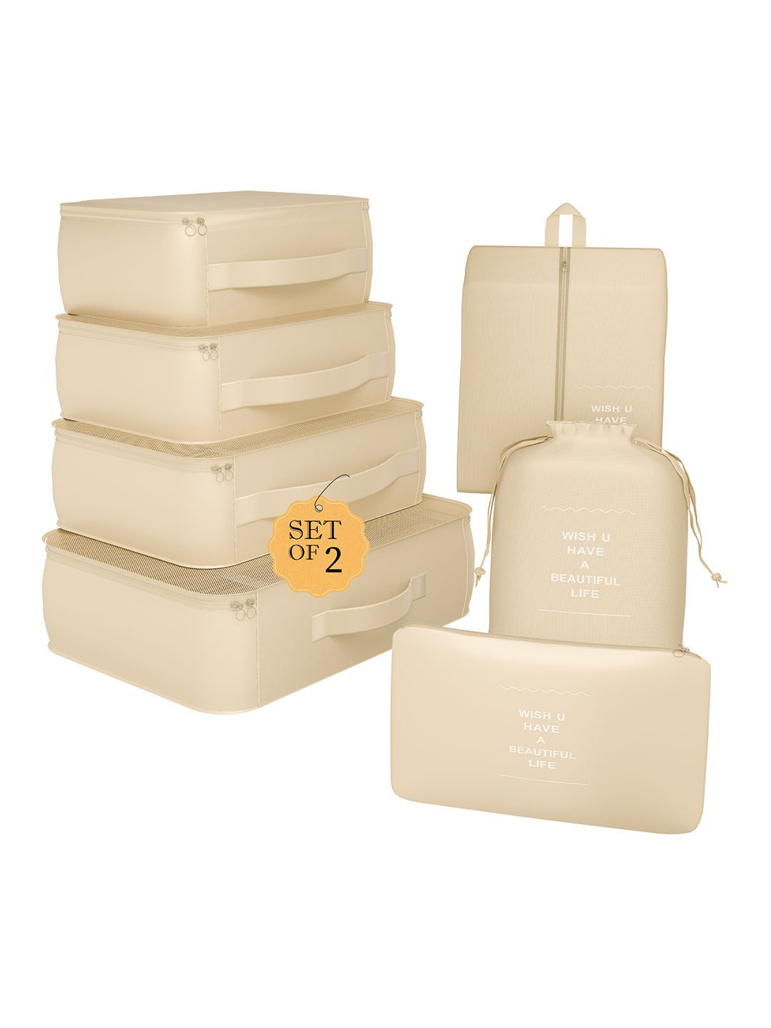 Kuber Industries 14 Pcs Foldable Travel Pouches for Women & Men with Zip Travel Accessory