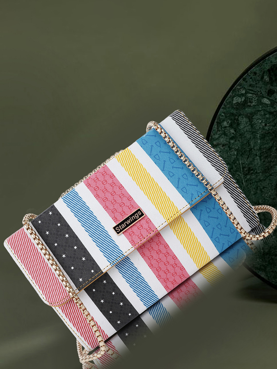 STARWINGS Striped Structured Sling Bag