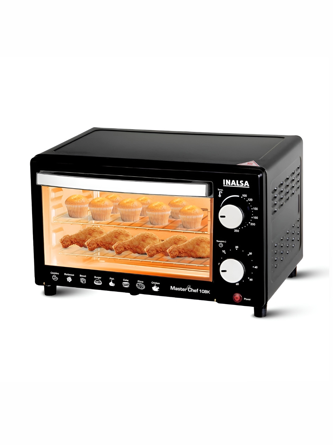 Inalsa Black & Silver-Toned Metal Oven Toaster Grill - 10 L-800W