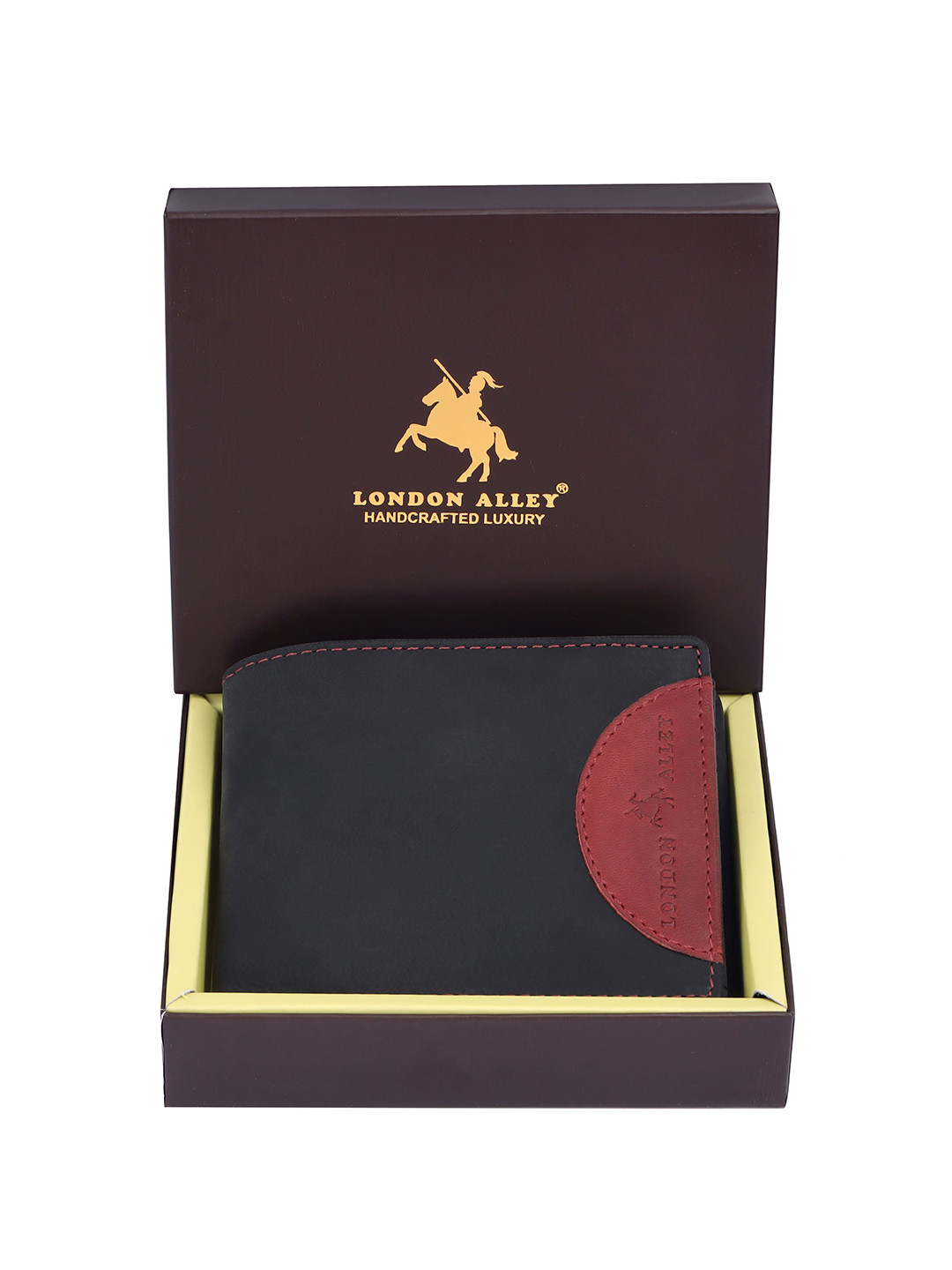 LONDON ALLEY Men Colourblocked Leather Two Fold Wallet