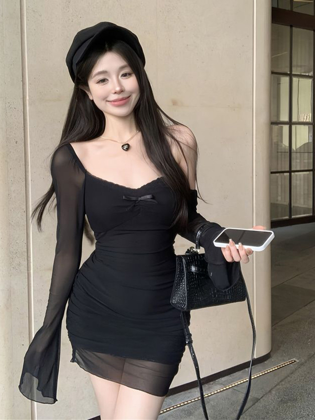 LULU & SKY Women Ruched Seam Bodycon Dress