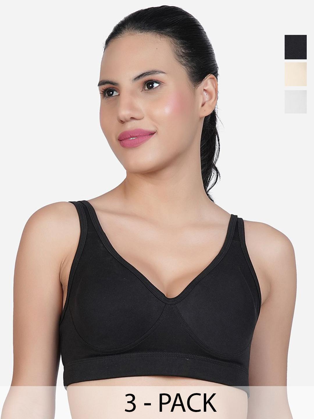 SHYAM SONS FLAIR Curvv Pack Of 3 Full Coverage Seamless Sports Bra