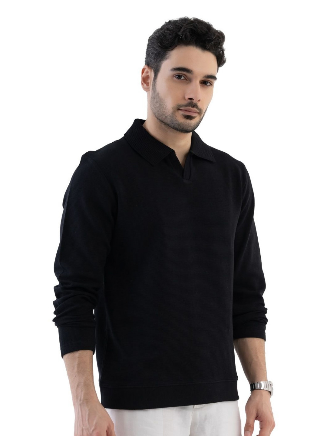 VELLURE Mens Full-Sleeve Polo T-Shirt Pure Cotton