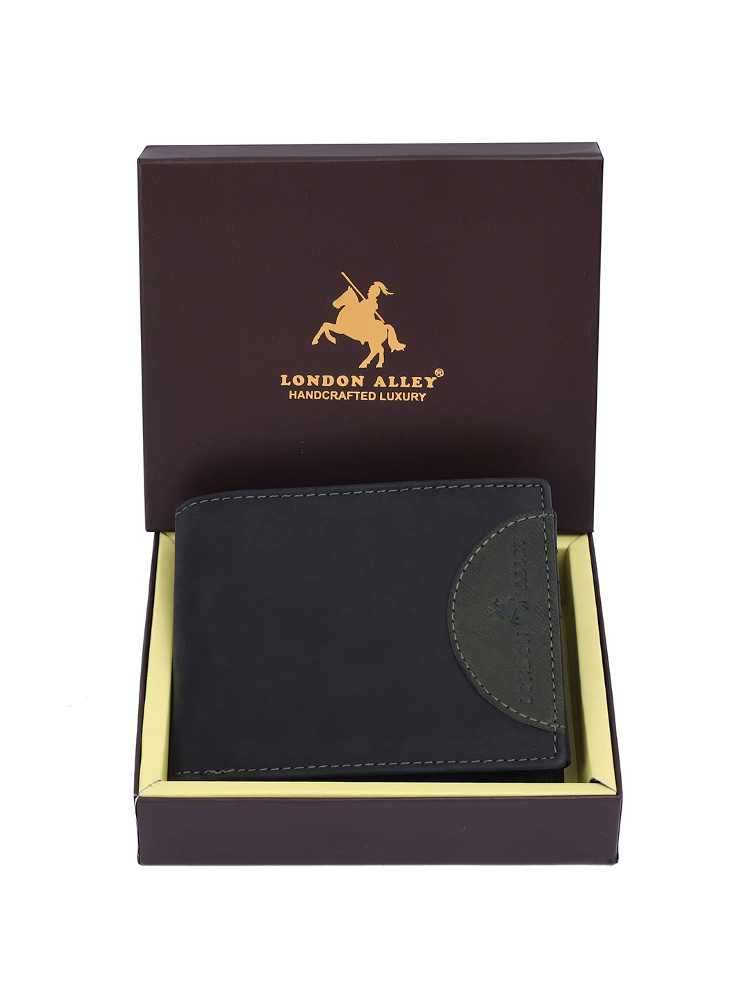 LONDON ALLEY Men Leather Two Fold Wallet
