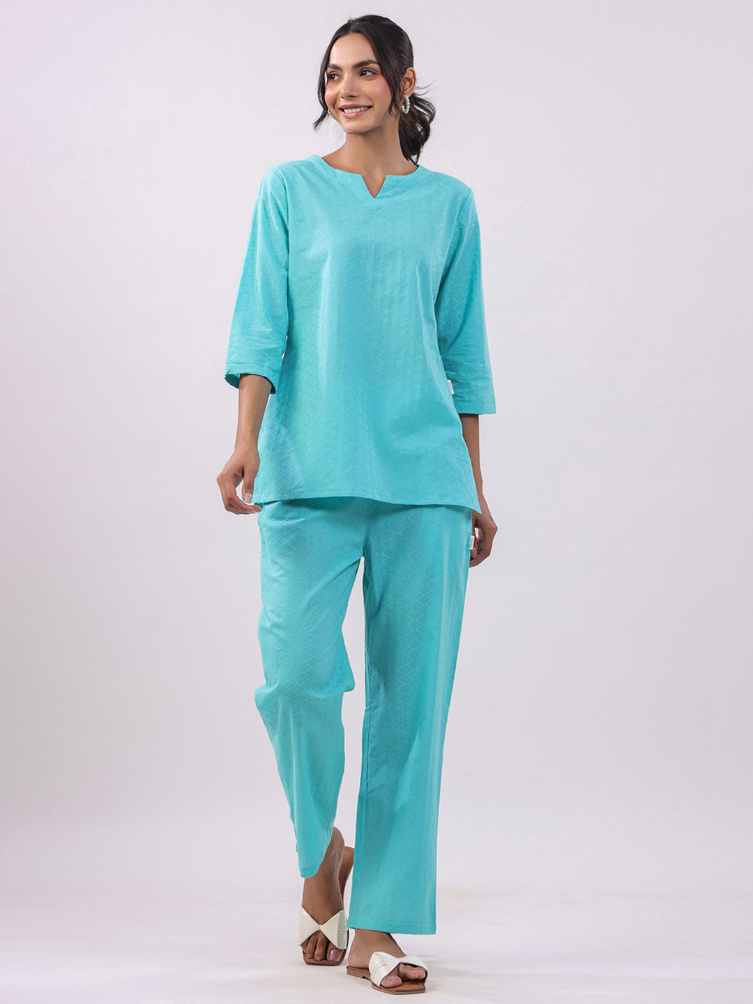 JISORA Self Design Pure Cotton Night suits