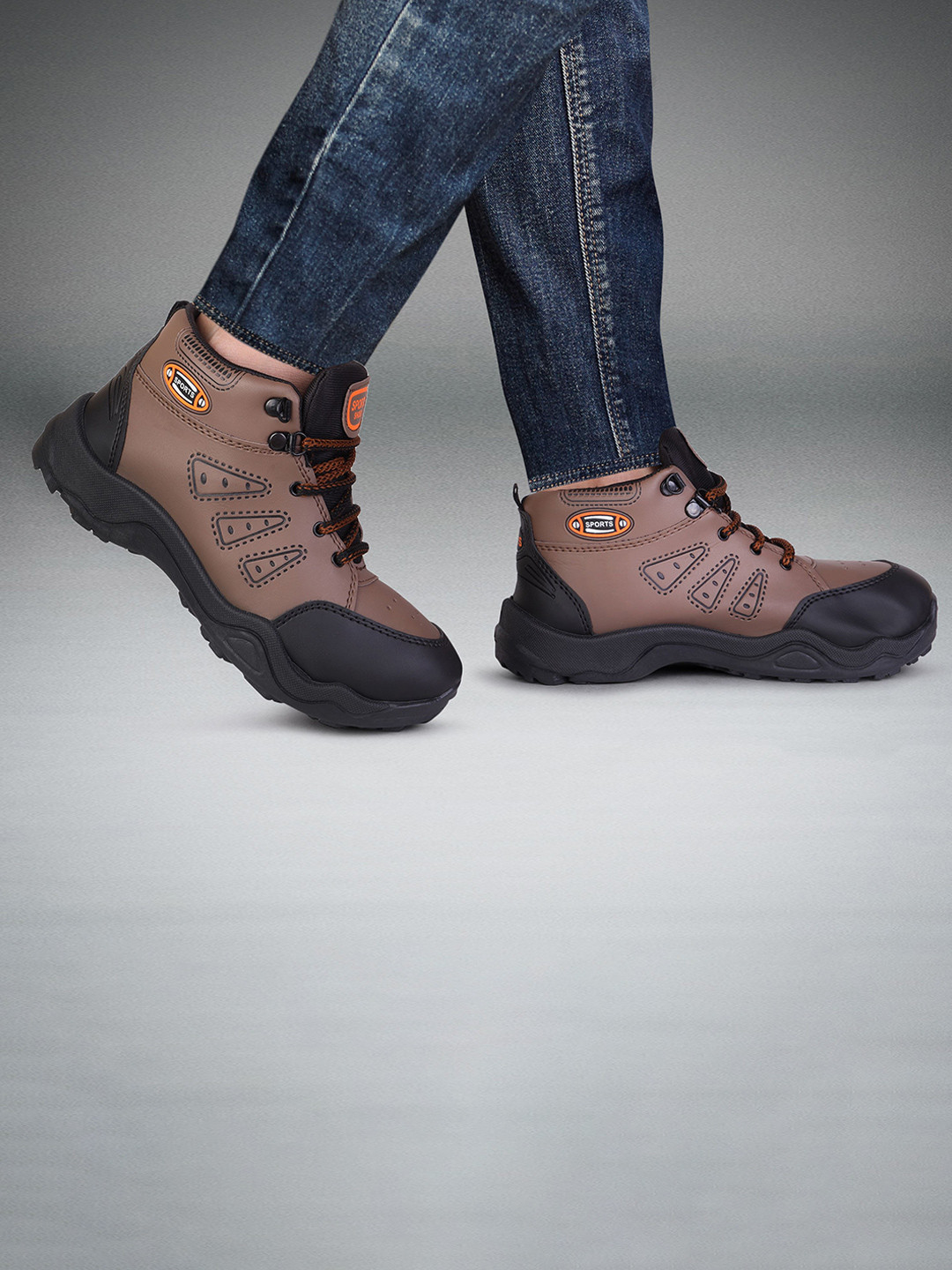 DRACKFOOT Men No Sew Leather Non-Marking Lace-Ups Shoes