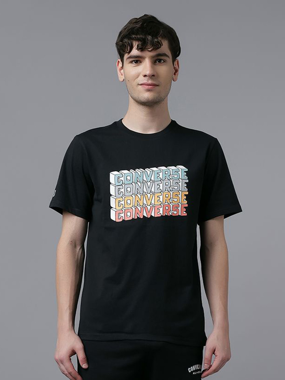 Converse Men Block Letters Graphic T-Shirt