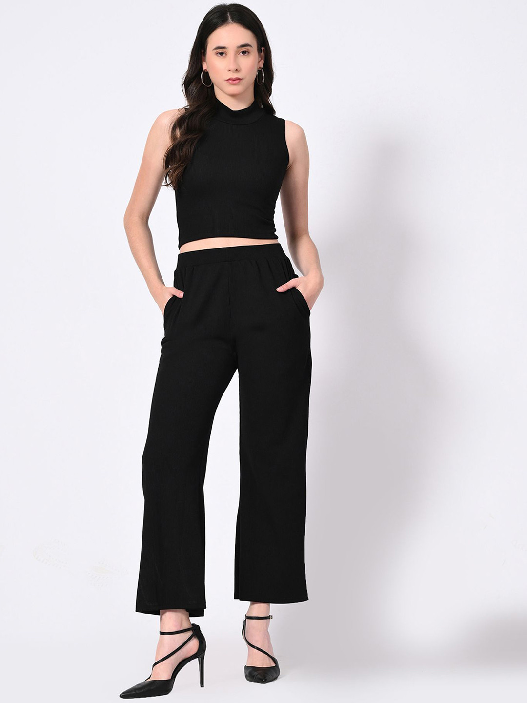 BAESD High Neck Cropped Top With Palazzo