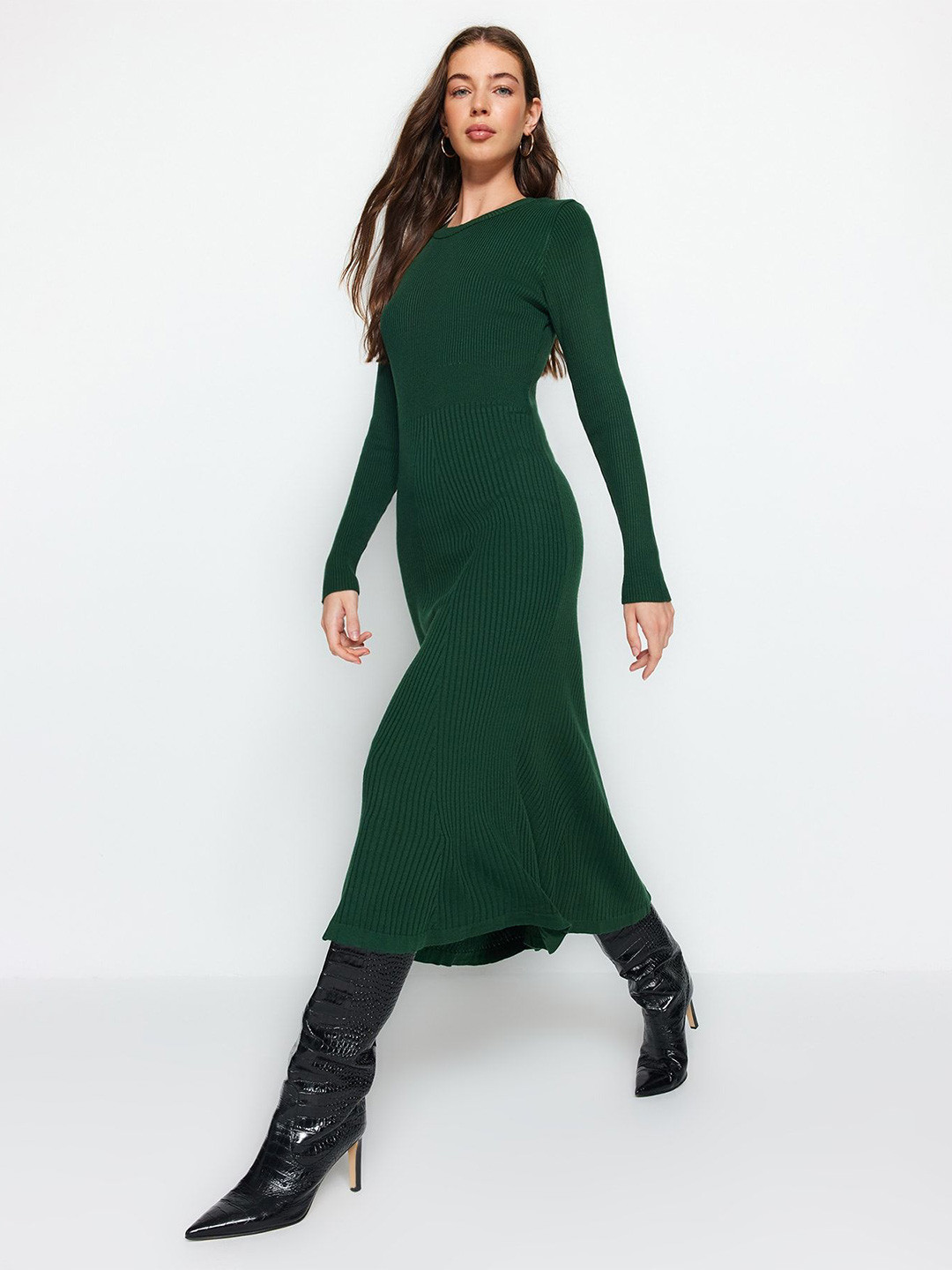 Trendyol Round Neck Jumper Midi Dress