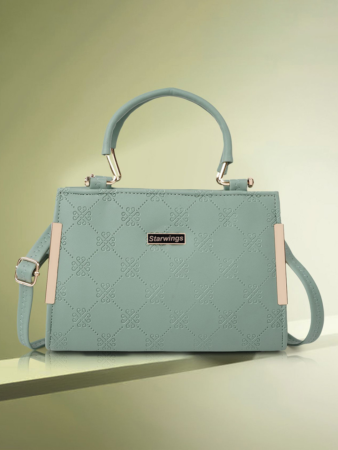 STARWINGS Floral Self Design Quilted Satchel With Detachable Sling Strap