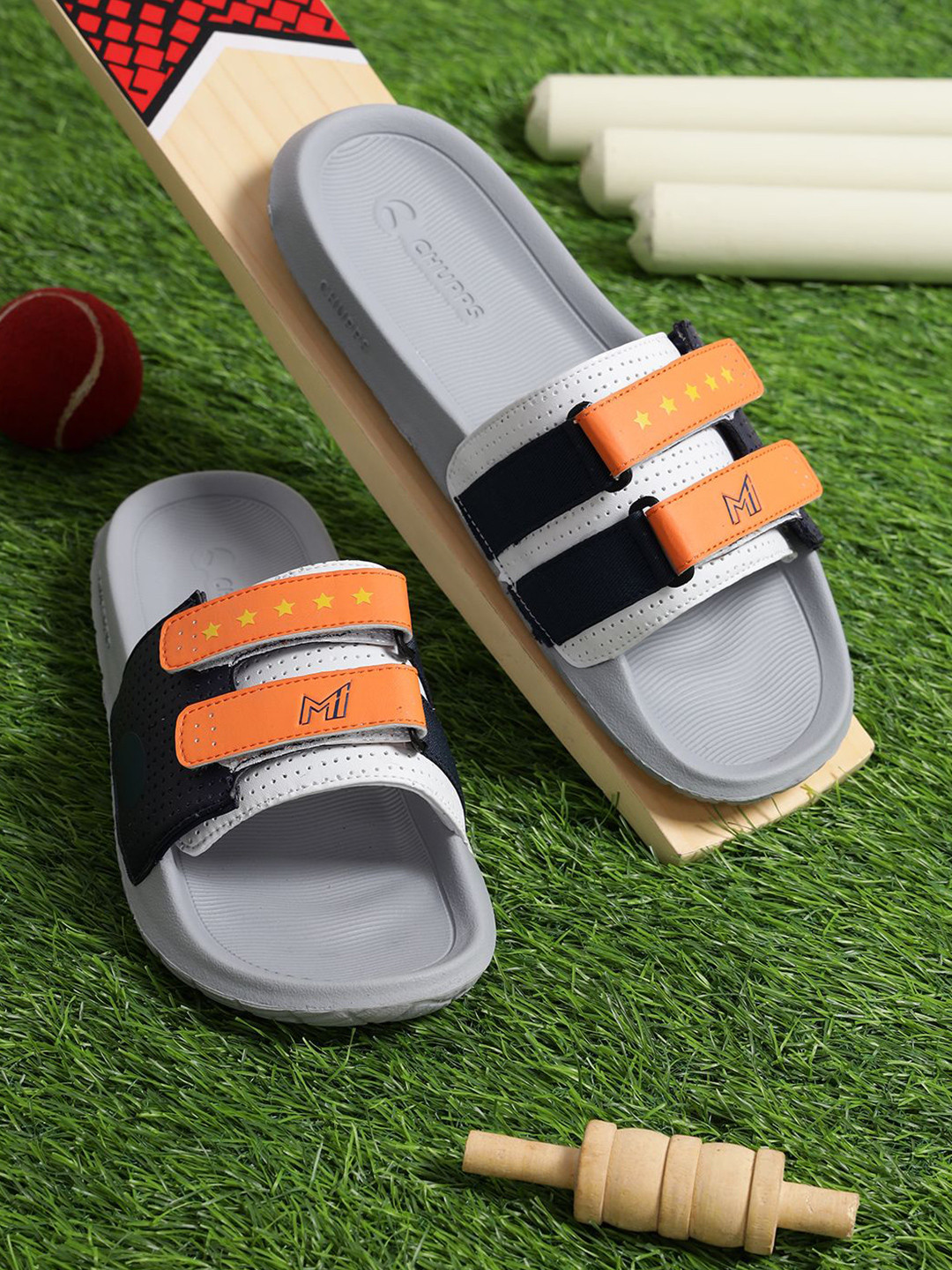 CHUPPS Men ORANGE WHITE MI GLORY Powergrip Flip-Flops