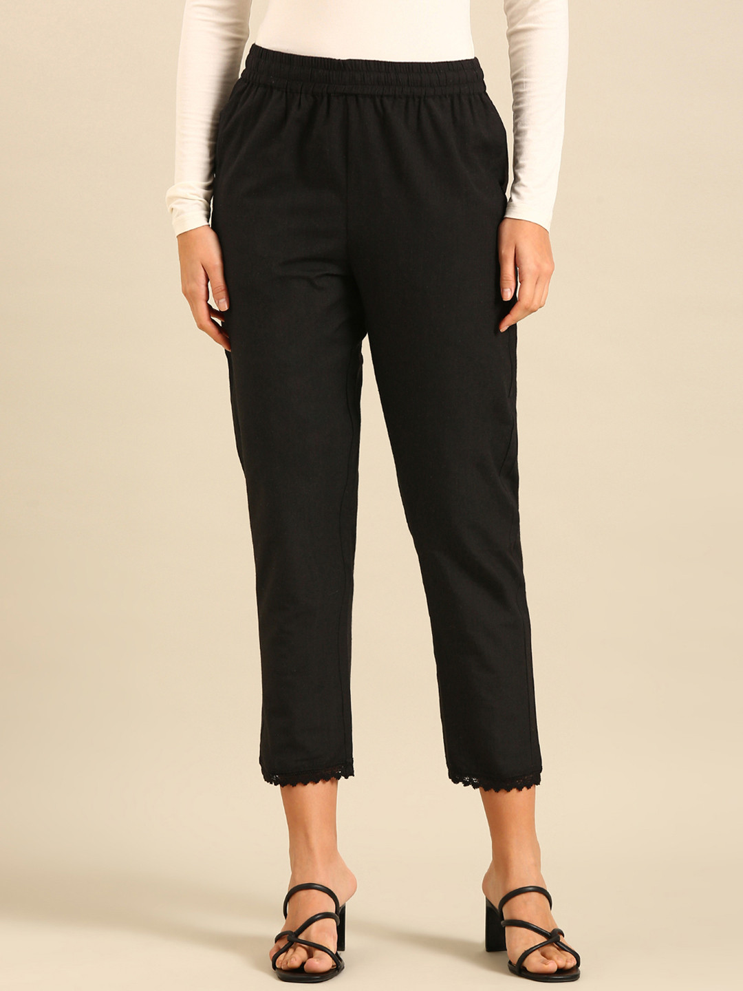 De Moza Women Cotton Chinos Trousers
