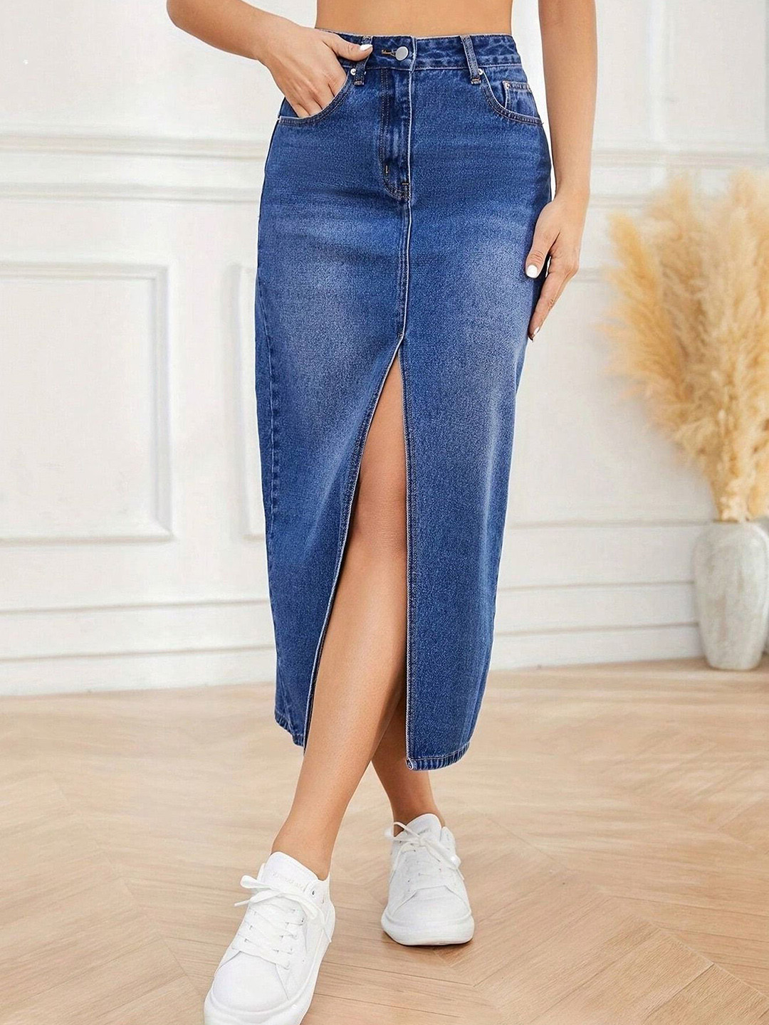 dolsia Women Knitted Pencil Midi Skirt
