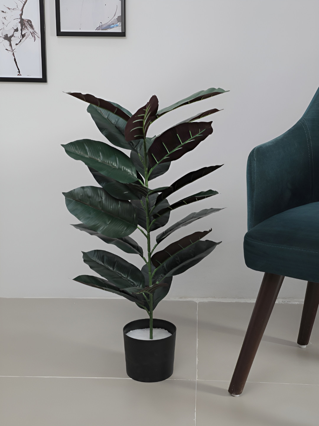 Home Bloom Green & Black Artificial Tropical Dieffenbachia Camille Plant With Pot