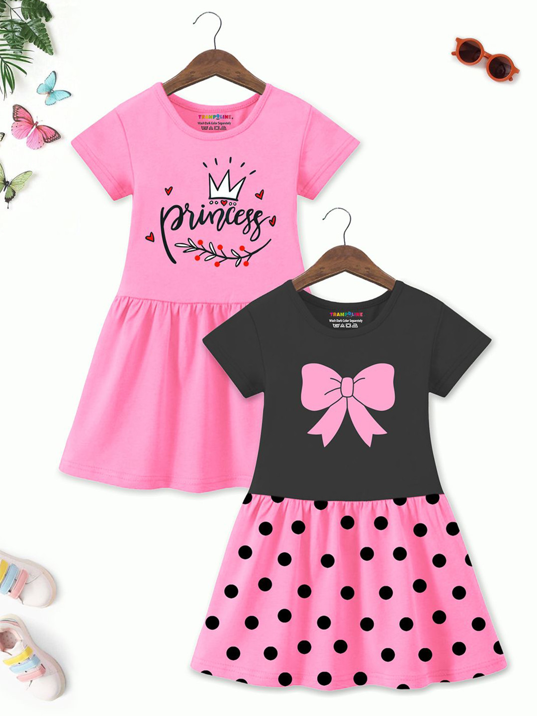 YK X Trampoline Pack Of 2 Graphic Print A-Line Dress