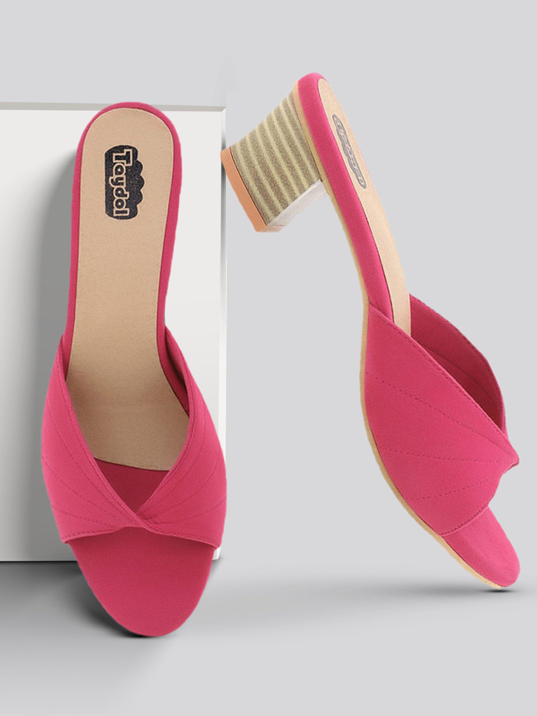 TAYDOL Women Pumps Open Toe Block Heels