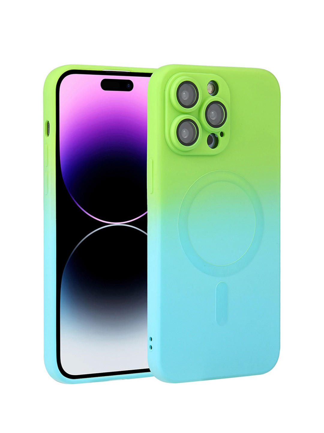 QRIOH Solid Gradient iPhone 15 Pro Back Case with Magsafe