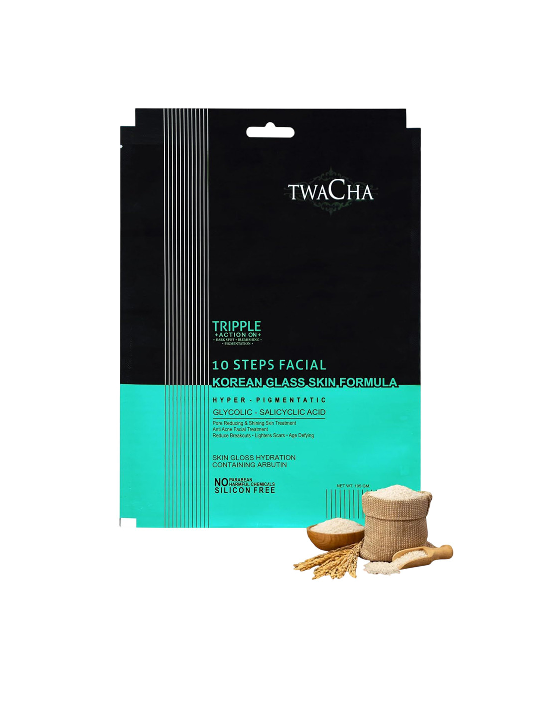 TWACHA 10 Steps Facial Kit With Glycolic & Salicyclic Acid For Glowing Skin- 110 g