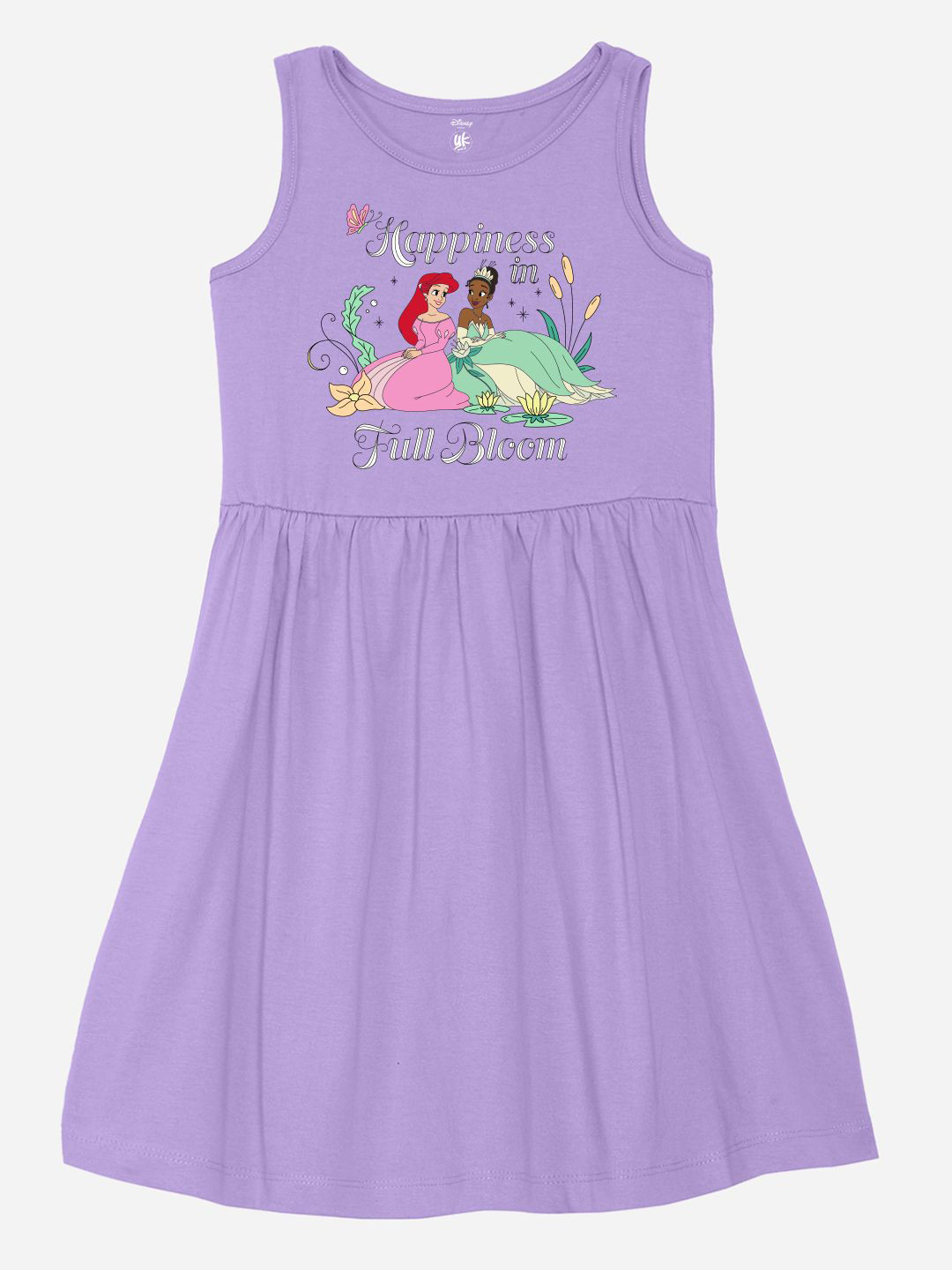 YK Disney Girl Disney Princess Cartoon Print Fit & Flare Dress