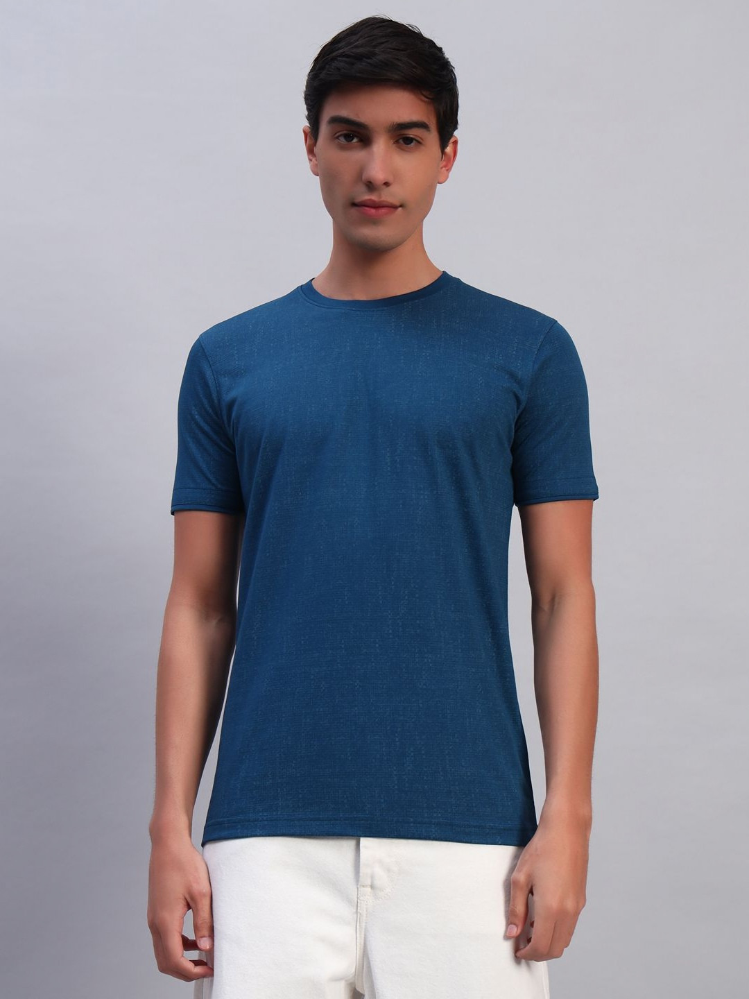 TMO Men AIRFORCE Solid Round Neck Cotton T-shirt