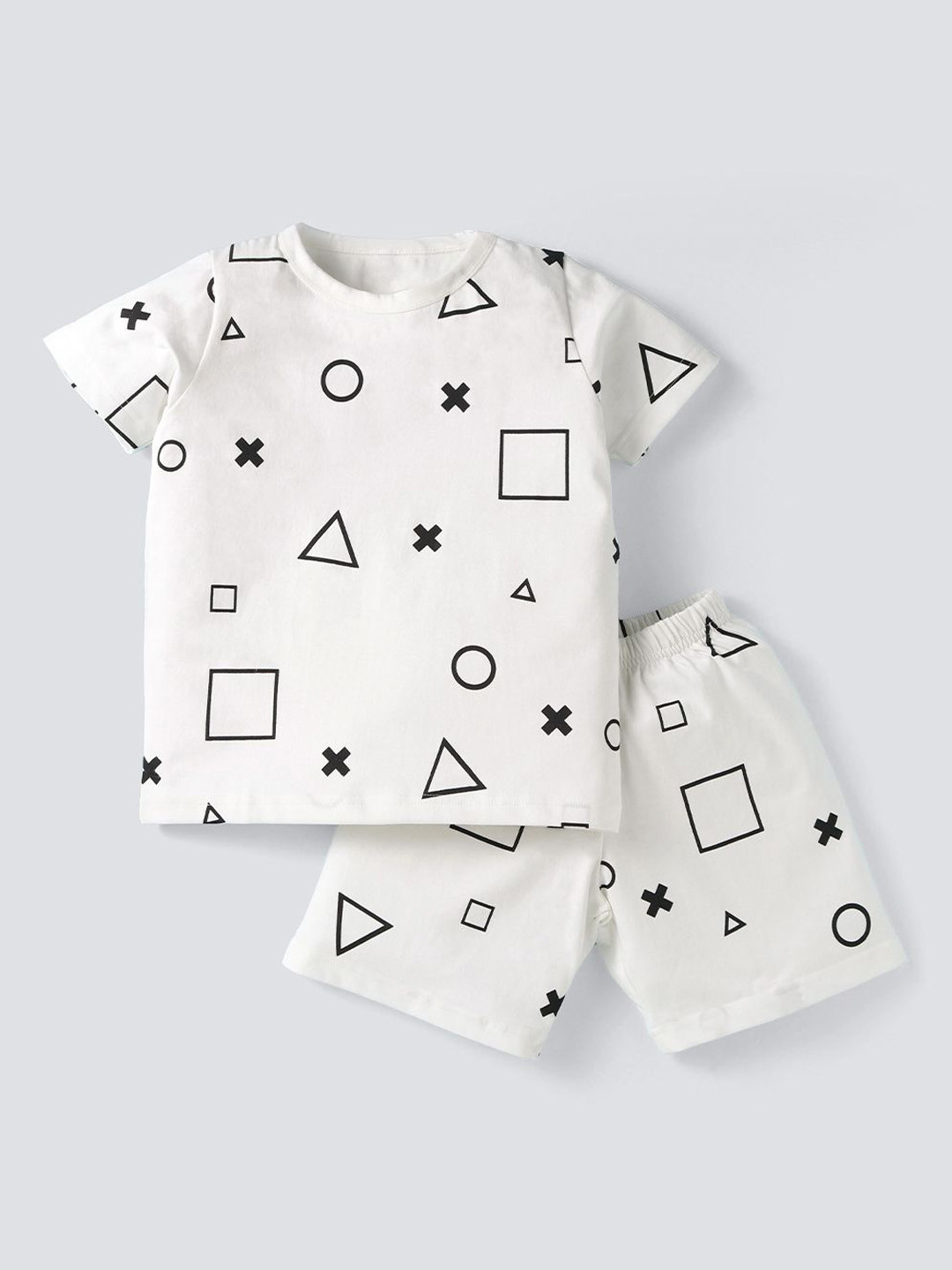 Nite Flite Kids Printed Pure Cotton T-shirt and Shorts Night suit