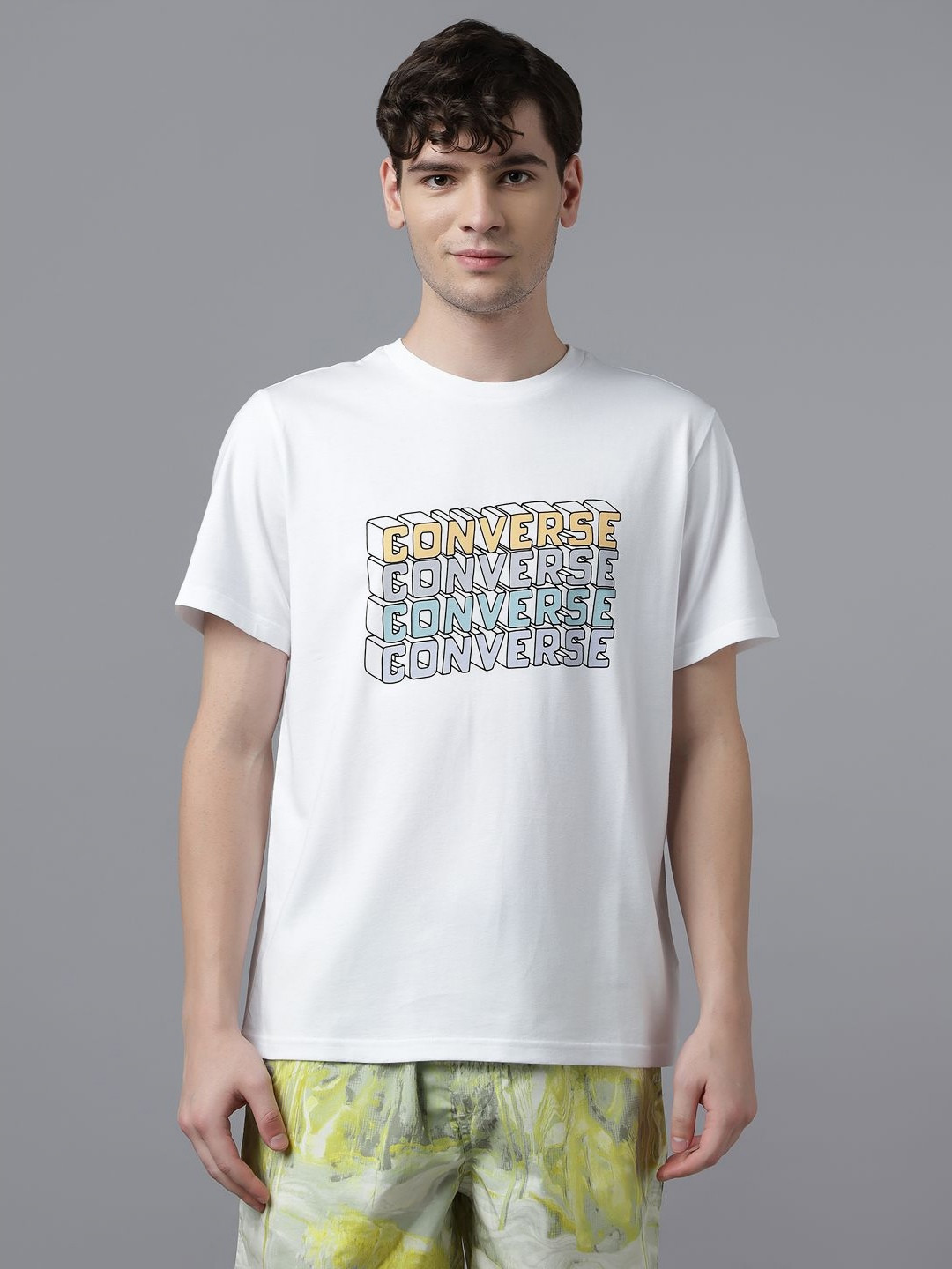 Converse Men Block Letters Graphic T-Shirt