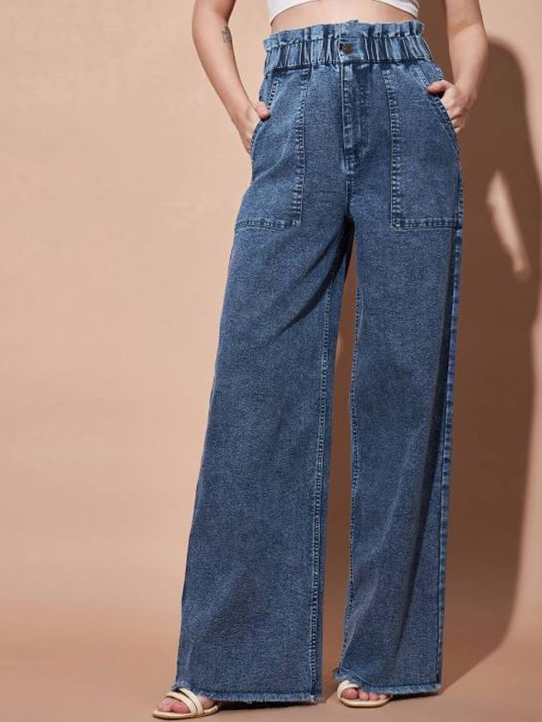 dolsia Women High-Rise Light Fade Flared Stretchable Jeans