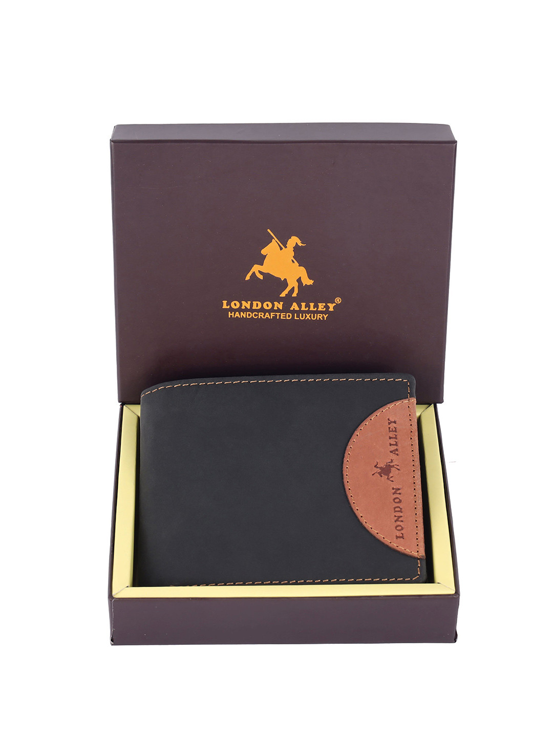 LONDON ALLEY Men Colourblocked Leather Two Fold Wallet