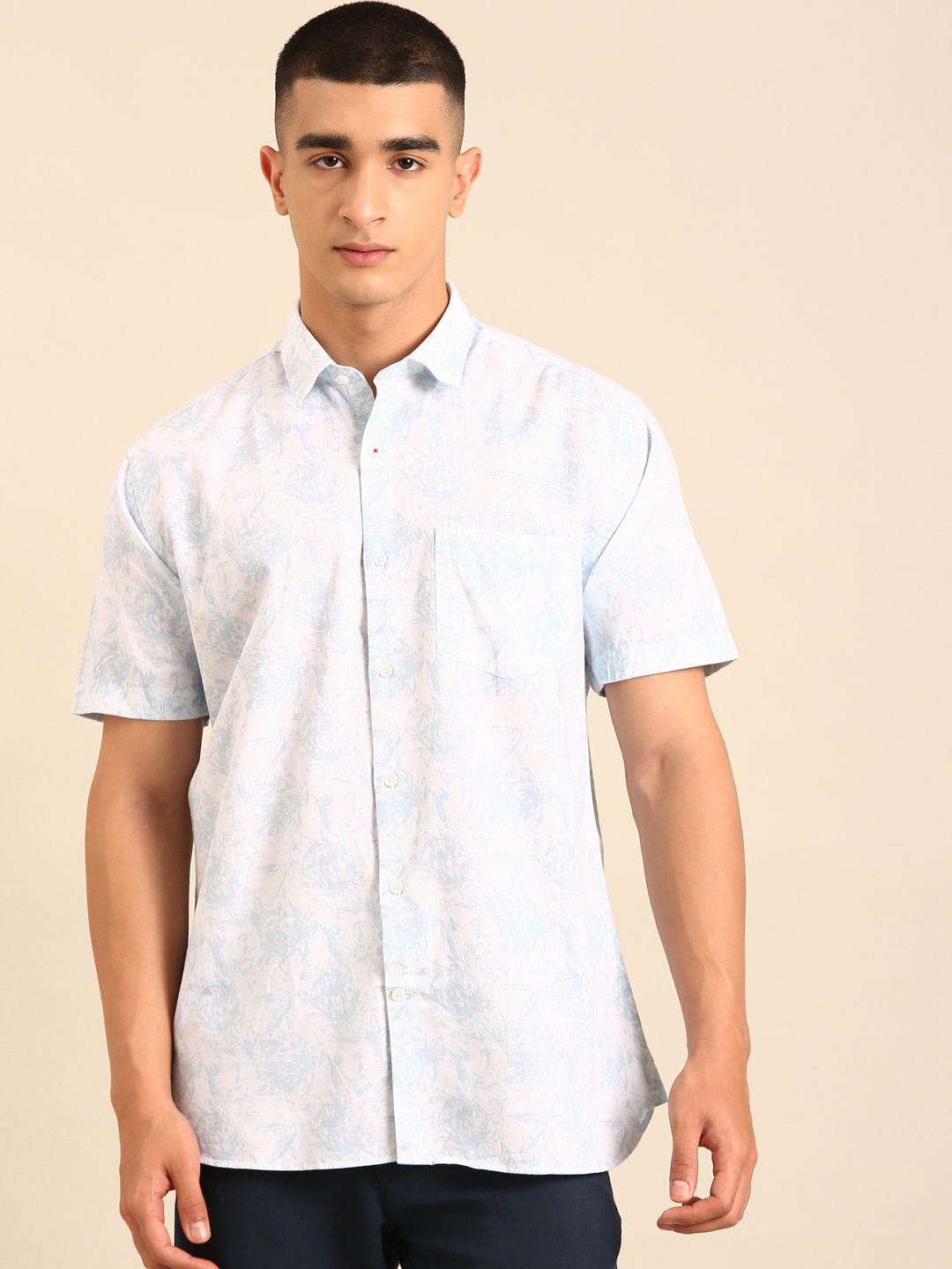 CAVALLO by Linen Club Floral Printed Shirt Collar Shirt