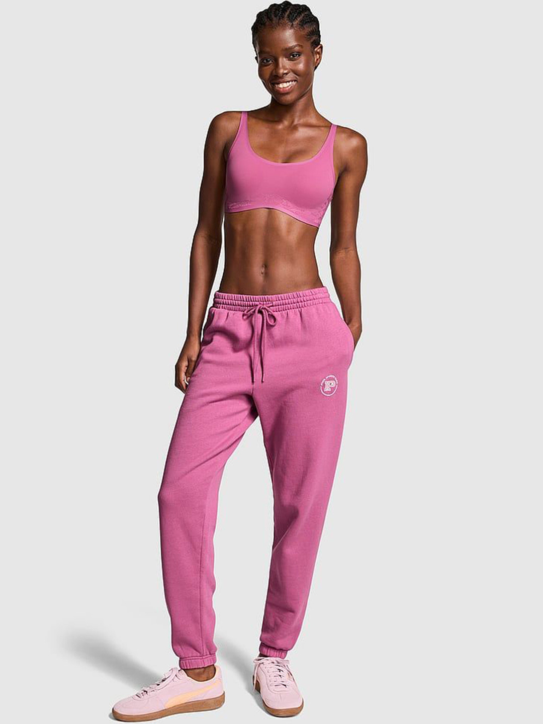 Victoria's Secret Women PINK Ivy Fleece Slim Fit High Rise Joggers