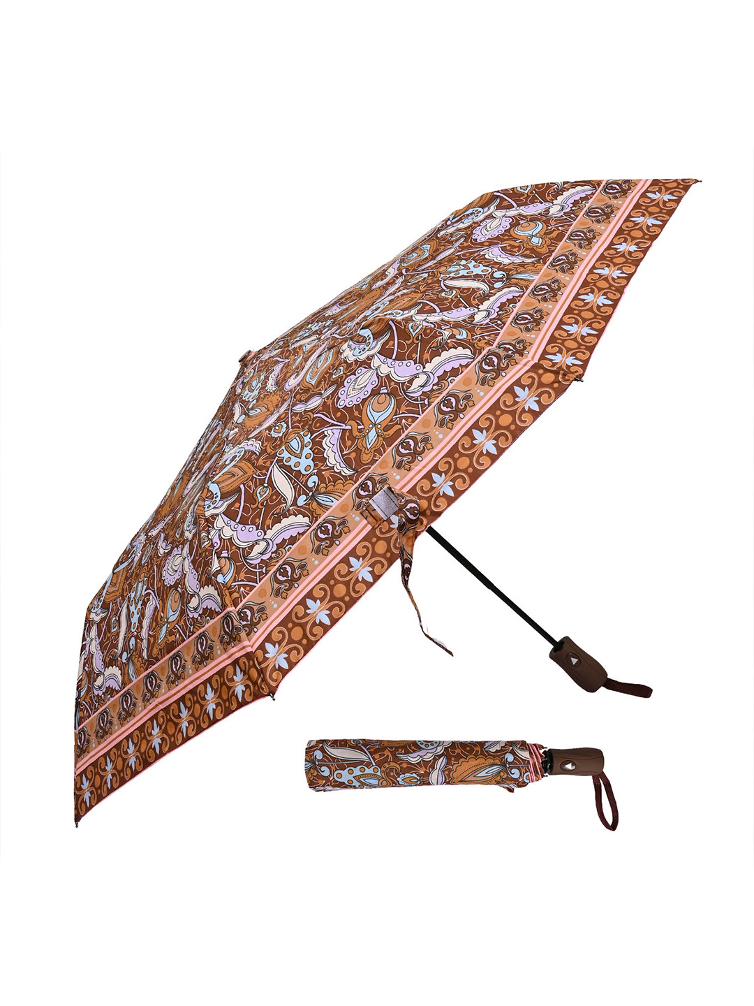 LOOM LEGACY Semi-Automatic 3 Fold Ethnic Motifs Printed Umbrellas