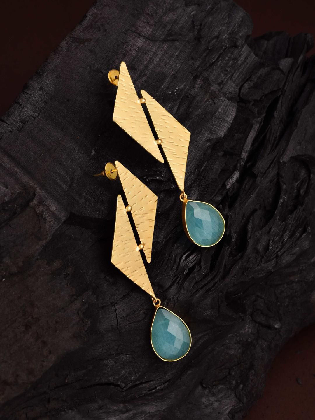 Reenisaa Gold-Plated Kite Breeze Geometric Drop Earrings