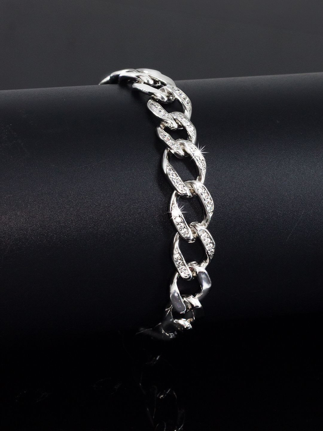 PRIVIU American Diamond Anti Tarnish Link Chain Bracelet
