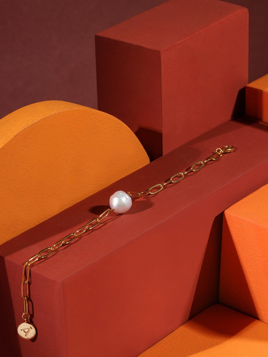 Anaash Baroque Gold-Plated Pearls Beaded Link Bracelet