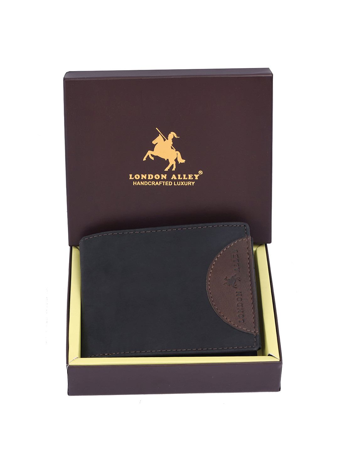 LONDON ALLEY Men Leather Two Fold Wallet