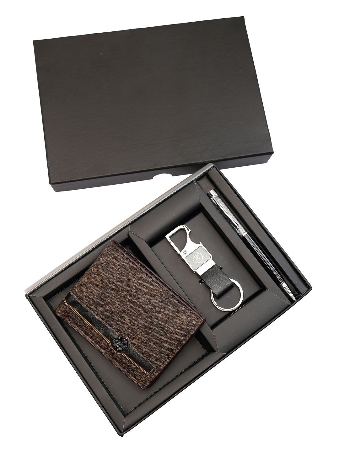 SAZARA Men Wallet With Pen And Keychain Gift Set