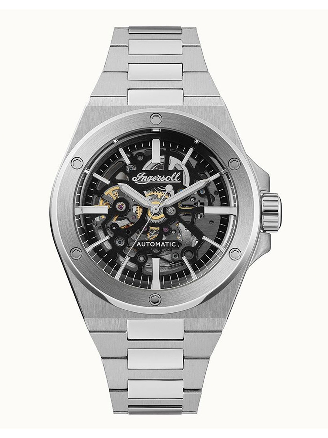 Ingersoll Men Dial & Stainless Steel Bracelet Style Straps Analogue Automatic Watch I15002