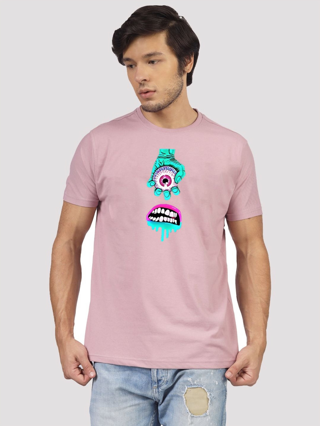 Greylongg Yorksteadd Graphic Printed Round Neck Short Sleeve Cotton T-shirt