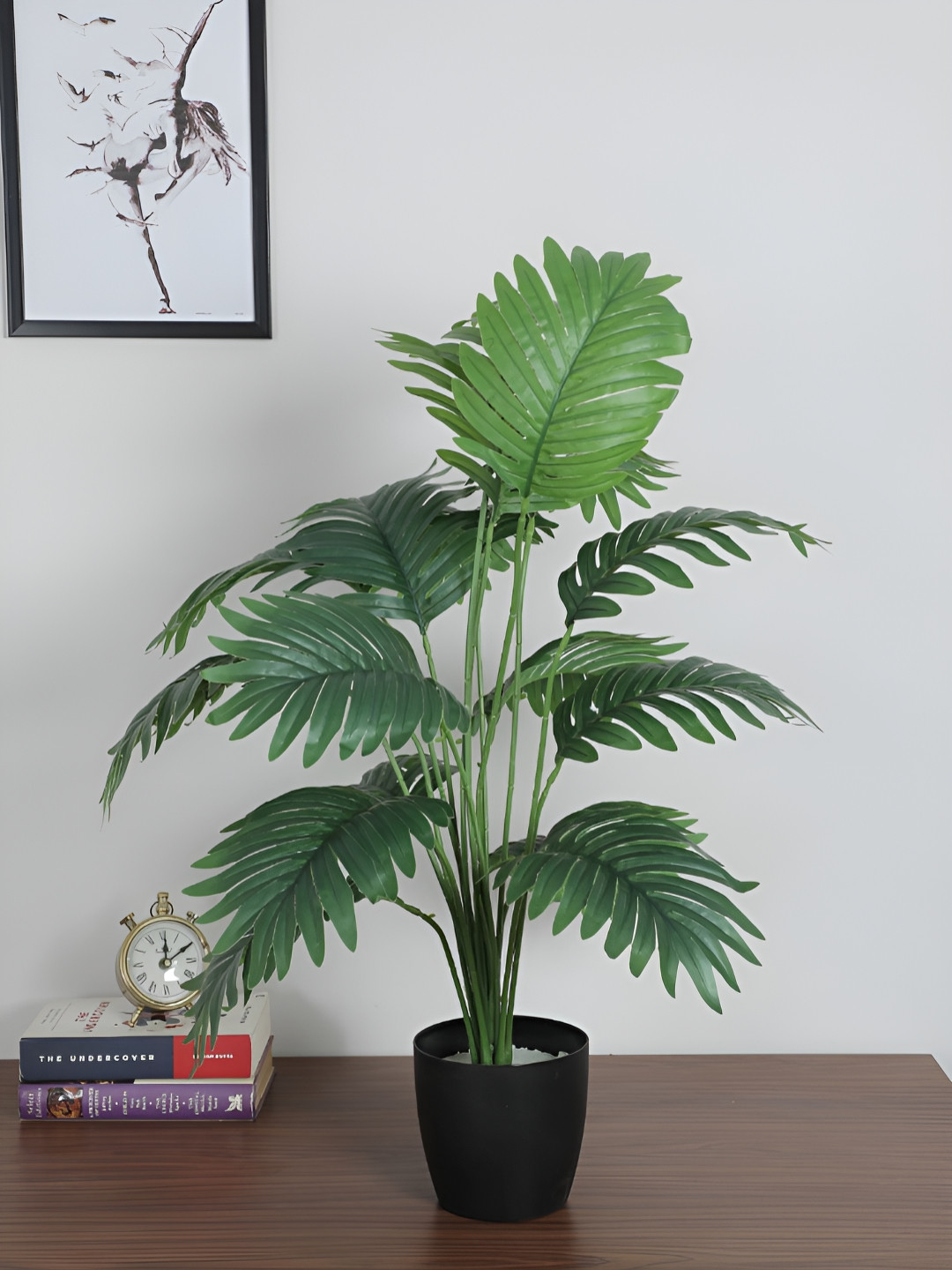 Home Bloom Green & Black Artificial Areca Palm Plant With Pot